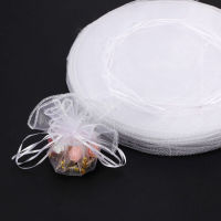 White Round Organza Bags 50pcs/Lot 25cm 35cm Drawstring Jewelry Bags Wedding Christmas Party Gift Bags Gift Wrapping  Bags