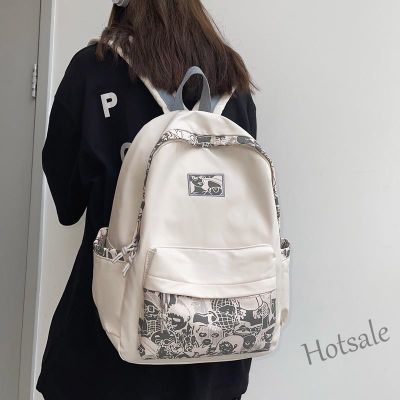 【hot sale】♛﹊♝ C16 Japan and South Korea Printing Unisex Backpack Student Large Capacity School Bag Travel Bag