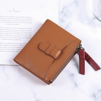 Cow Leather Wallets Women Short Coin Purse Female Slim Wallet Multi-function Double Zipper Money Bag Walet Quality Card Holders