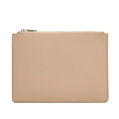 Monogrammed Ladies Customized Initial Letters Saffiano Leather Pouch Women Clutch Bag With Card Slots