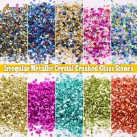 5/10g 0.8-1.5mm Irregular Crushed Glass Stones Metallic Crystal Chips Sprinkles for Jewelry Making Filling Nail Arts Decoration Decanters