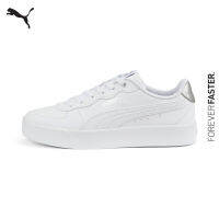 PUMA BASICS - สนีกเกอร์ผู้หญิง Skye Clean Distressed สีขาว - FTW - 38666602