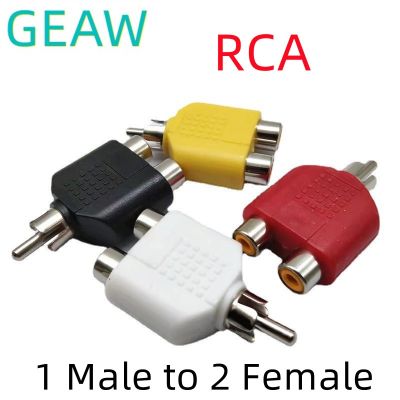 4Pcs RCA Y Splitter AV Audio Video Plug Converter 1 Male to 2 Female Adapter RCA Lotus Male to Female Audio and Video Adapter