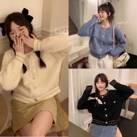 (พร้อมส่ง) เสื้อไหมพรมแขนยาว  Bust รอบอก 40-48 Length ยาว 17.5  Arm Length แขนยาว 17