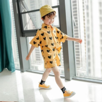 2PcsSet Summer Baby Boys Clothing Sets 95 Cotton Teenager Kid Short-sleeved Shirt + Shorts Infant Casual Suits 3.6.8.10.12 Yrs