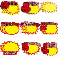 50 Pieces 3 Size Price Labels Signs Fluorescent Label Blank Star Shape Neon Paper Price Tag for Retail Store  Supermarket Stickers  Labels