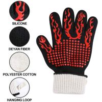 【CW】 Thickened BBQ Gloves Temperature Oven  500 800 Degrees Resistant Insulated Microwave Fireproof