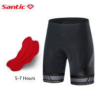 Santic กางเกงขาสั้นสำหรับปั่นจักรยานสำหรับผู้ชาย4D กางเกงขาสั้นบุนวมกันกระแทก MTB จักรยานเสือหมอบกางเกงขาสั้นเสื้อผ้าสำหรับปั่นจักรยาน M7C05085G