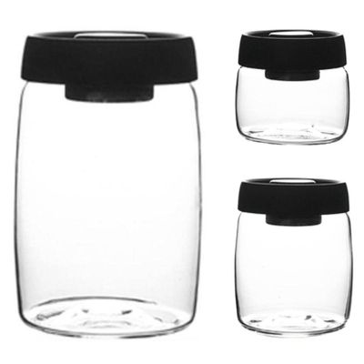 Coffee Bean Storage Container Glass Vacuum Jar Sealed Nordic Kitchen Storage Snack Tea Milk Powder Container Storage
