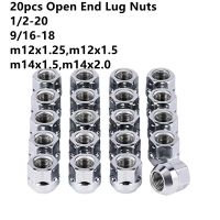 Height 21mm Open End  Wheel Nuts  3/4"19mm Hex   12x1.25  m12x1.5   m14x1.5  1/2"-20 9/16"-18 Thread Cone Seat Lug Nuts 20 pcs Nails  Screws Fasteners