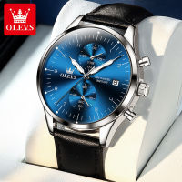 OLEVS 2880 Quartz Genuine Leather Band Watch For Men Waterproof Business Men Wristwatches Luminous Calendar