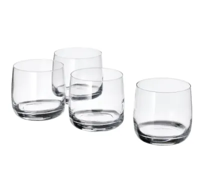 Whiskey glass, clear glass/4 pcs.