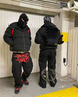Y2K R Harajuku Street Trend Overalls แฟชั่นผู้ชาย Hip-Hop พิมพ์ตัวอักษรหลวมกางเกงลำลอง2023ใหม่ Rap Mopping กางเกง...