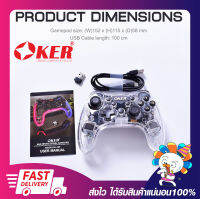 จอยเกมมิ่งส์แบบไร้สาย OKER JOYSTICK 2.4G WIRELESS VIBRATION GAMEPAD RGB LED รุ่น W-309 รับประกัน 6 เดือน