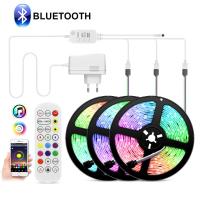 5เมตร15เมตร20เมตร30เมตรบลูทูธ RGB LED S TRIP เพลง Mic APP ควบคุม Luces ไฟ Led ทีวีนีออนห้องตกแต่งงานปาร์ตี้กับ Remoter