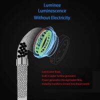 Led Shower Head With 1.5m hose No hole base , Filter Filtration High Pressure Water Saving 7 Colors Automatically No Batteries Needed Spray Handheld Showerheads for Dry Skin &amp; Hair