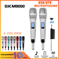 SKM9000 UHF Microphone Wireless Profesional Dynamic Long Distance Livestream Sing KTV PINK Dual Wireless Mic