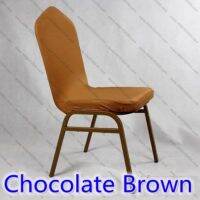 Chocolate Brown Colour Spandex Chair Cover Half Cover Lycra Stretch Chair Cover Banquet Wedding Hotel Show Party Decoration