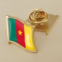 Cameroon Country Cameroon National Flag Crystal Resin Drop Badge Brooch Flag Badges of All Countries in the World All-metal Brooch Copper Brooch Collection