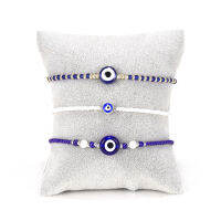 Amulet Nazar รูปไข่ Evil Blue Eye Charm สร้อยข้อมือคุณภาพสูงทองเงินสีทองเหลืองสร้อยข้อมือผู้หญิงผู้ชายเครื่องประดับ