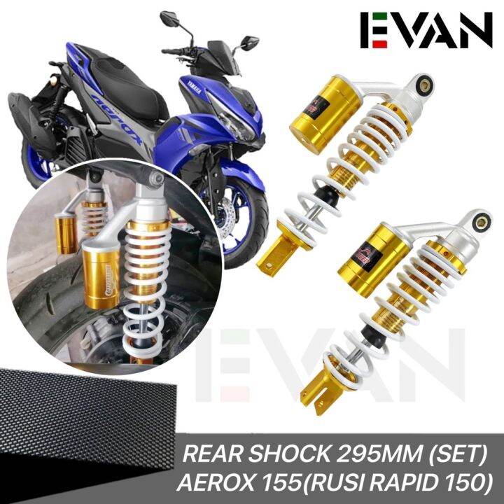 Rear Dual Shock 295mm(Set) Absorber (Aerox/Rusi rapid 150/Nmax/ADV/PCX ...