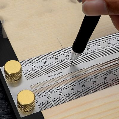 High precision T Type Square Ruler Woodworking Aluminum Alloy Scriber Measuring Carpentry Marking Gauge Carpenter Tools