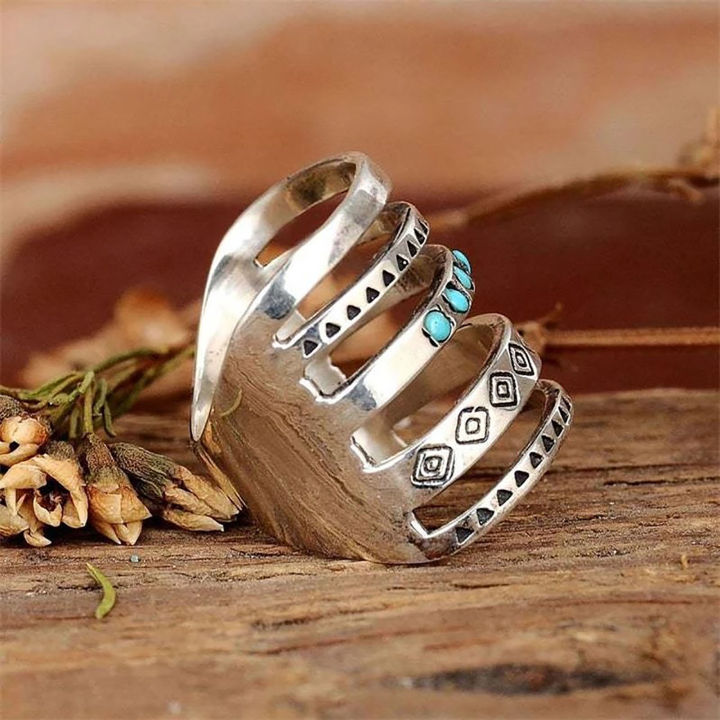 sanwood-ไม้พาย-หลายสีกว้างของตกแต่งสีเขียวขุ่นผู้หญิงแหวนสัญลักษณ์แบบกลวง-bohomia-แหวนร่วมเครื่องประดับอุปกรณ์เสริมแหวนย้อนยุคชาติพันธุ์
