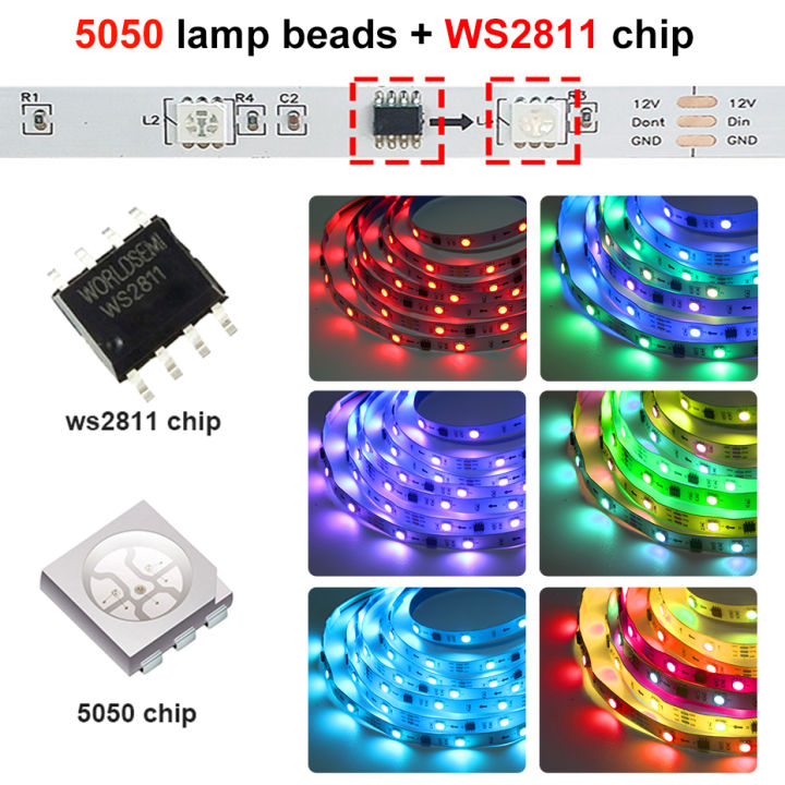 ws2811-dream-rgb-led-strip-12v-infraredbluetoothwifi-tuya-control-rgbic-led-tape-light-flexible-ribbon-for-room-decoration