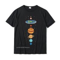 Flat Earth And Planets Funny Conspiracy Theory Earthers Gift T-Shirt Cute Men T Shirt Cotton Tops Tees Camisa