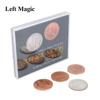 Sun And Moon Coin Set -Walking Liberty Half Dollar Magic Tricks Coins Vanish Magia Close Up Illusions Props Gimmicks Mentalism