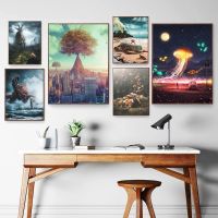 Canvas Painting Natural Power Animal Turtle Mother Landscape Wall Picture Poster and Living Room Home Decoration Printing