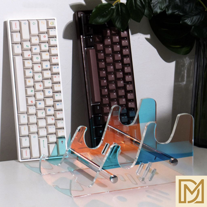 Chrome Keyboard Stand Acrylic Transparent Show Case Keyboards Stands