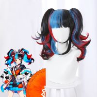 FGO Fate/Grand Order Sei Shonagon Cosplay Wig Black Blue Red Mixed Curly Heat Resistant Synthetic Hair Party Wigs Wig Cap