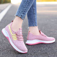 (มาใหม่) รองเท้าผ้าใบผู้หญิง พื้นกันลื่นดีไซน์ทันสมัย Women Lace-Up Light Comfort Sneakers รองเท้าผ้าใบหญิงออกกำลังกาย