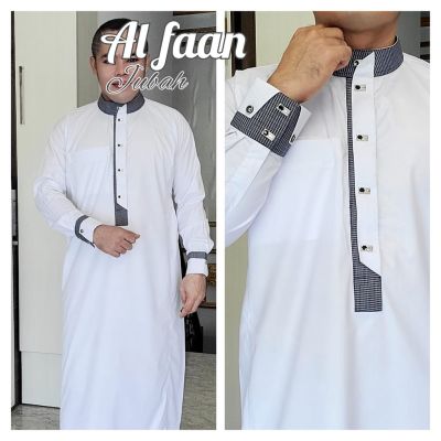 Alfaan เสื้อคลุมมุสลิม กระดุมข้อมือยาว สําหรับผู้ชายมุสลิม