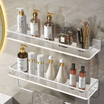 1pcs Acrylic Shelves Clear Bathroom Shelves No Drill Adhesive Acrylic Wall  Shelf