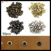 FROJTY 50pcs 1.5/2.0/2.5MM อุปกรณ์เย็บผ้า เสื้อผ้ารองเท้า หัวเข็มขัดตุ๊กตา DIY หัวเข็มขัด อุปกรณ์เสริมกระเป๋าตุ๊กตา ปุ่มตาไก่โลหะ