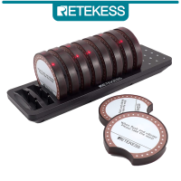 Retekess TD162เพจเจอร์แบบไร้สายระบบ1ปุ่มกดสัญญาณ + 10 Coaster Pager PagerสำหรับGourmetหน้าต่าง,นมชาShop,รถเสบียง,ฯลฯ.