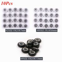 ☁ 10pcs/Lot 18/23mm Double-sided Metal Seal Fasteners Bathroom Bearings Door Runner Sliding Shower Door Roller Pulley 695ZZ/625ZZ