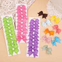 10Pcs/Set 2.4Inches Grosgrain Ribbon Bows Hair Clips For Kids Girls Small Trailing Bowknots Hairpins Headwear Hair Accessories