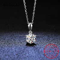 ได้รับการรับรอง Moissanite เพชรแฟชั่นงานแต่งงานจี้สร้อยคอสำหรับผู้หญิงเงินแท้925โซ่ยาวเครื่องประดับหรูหรา