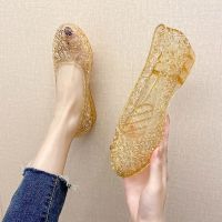 Non-slip odor-proof crystal sandals fairy female summer fashion work wear slipper transparent cool old flat