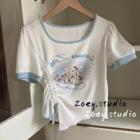 Zoey.Studio เสื้อครอป เสื้อยืด ชุดเซ็ทผู้หญิง เสื้อยืดคอกลม เสื้อยืด ผญสวย ๆ เวอร์ชั่นเกาหลี ผ้าคอตตอน ใส่สบาย เรียบง่าย 2023NEW A99J7LX 37Z230912