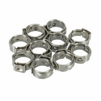 25pcs Hose Clamps Single Ear Stepless 5.8-23.5mm 304 Stainless Steel Hose Clamps Cinch Clamp Rings for Sealing Kinds of Hose Coil Springs