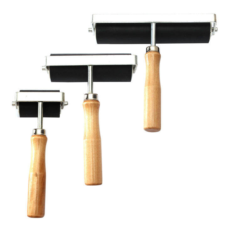 Heavy Duty Hard Rubber Roller Printing Inks Lino Brayer Art Craft Tool