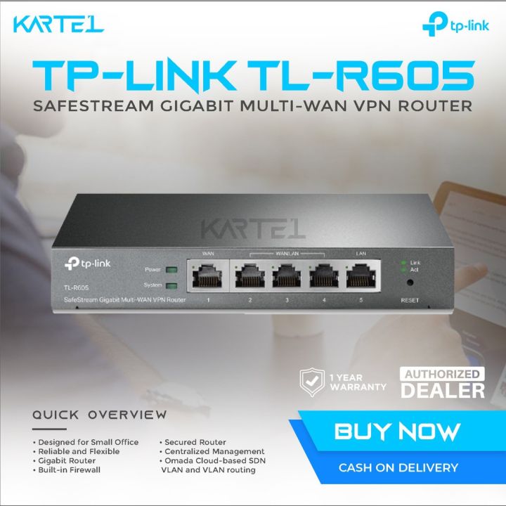 Tp-Link ER605 SafeStream Gigabit Multi-WAN VPN Router| Tp-Link ER605 New Omada  Gigabit VPN Router Tp Link TL-ER605 TP-Link ER605 Multi-WAN Wired VPN  Router Up to Gigabit
