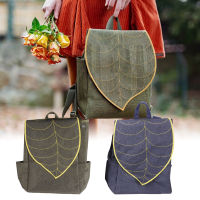 Green Cork Leather Leaf Backpack Fashion Canvas Shoulder Bag Green Cork Leather Leaf Backpack Zip Buckle Fashion Casual Backpack