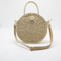 HIGHREAL Women Handbag Summer Beach Tote Circle Bag Handmade Rattan woven Round handbag Straw Knitted Messenger Bag C243