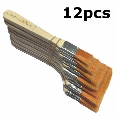 ชุดแปรง 12 ชิ้น/แพ็ค แปรงทาสี แปรงวาดรูป วานิช Paint Brush ขนสีทอง 15mm-78mm