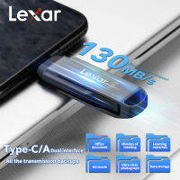 Lexar D400 USB 3.1 Type-C แฟลชไดรฟ์สองพอร์ต130เมกะไบต์วินาทีแฟลชไดรฟ์โลหะสำหรับศัพท์มือถือคอมพิวเตอร์32GB 64GB 128GB 256GB